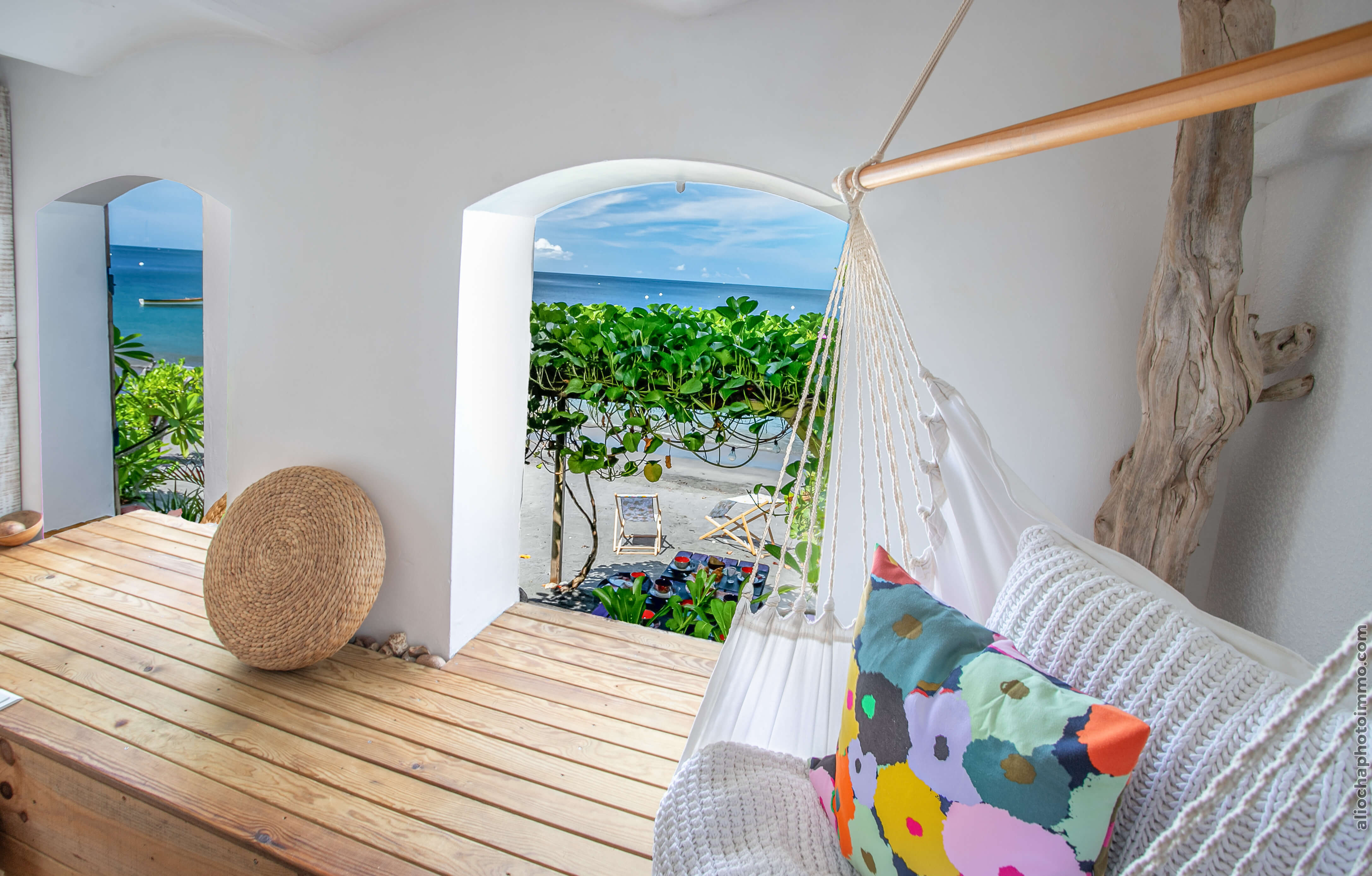 Extérieur de la maison côté plage